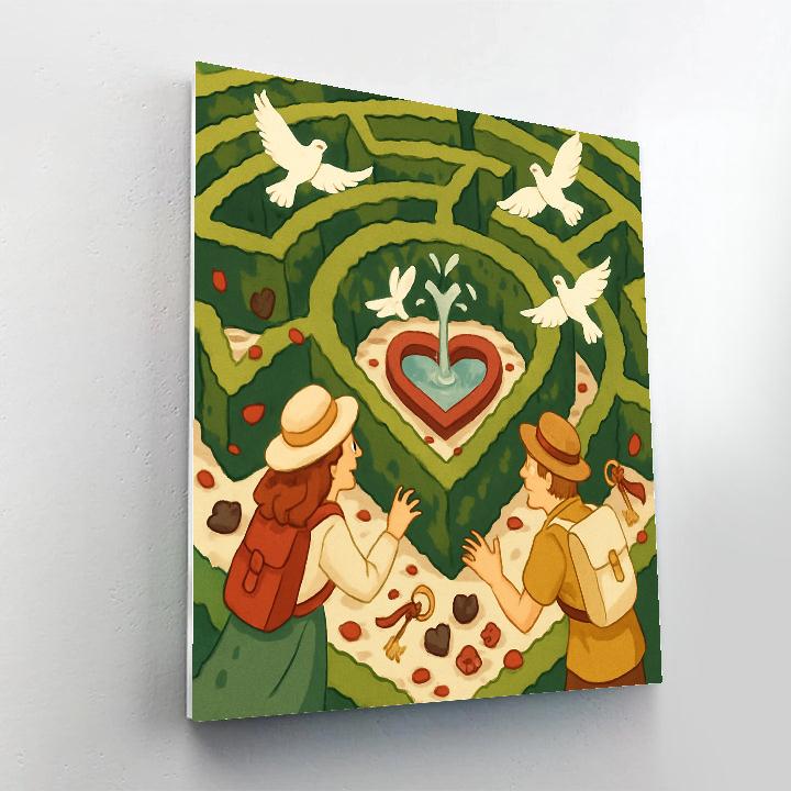 Valentines Day Garden Maze Discovery Number painting