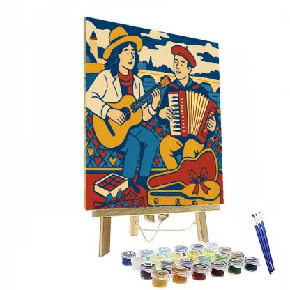 City Bridge Street Musicians Valentines Day Cadence paint by numbers