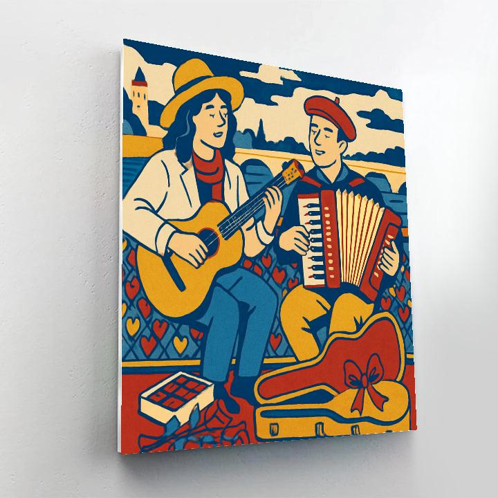 City Bridge Street Musicians Valentines Day Cadence paint by numbers