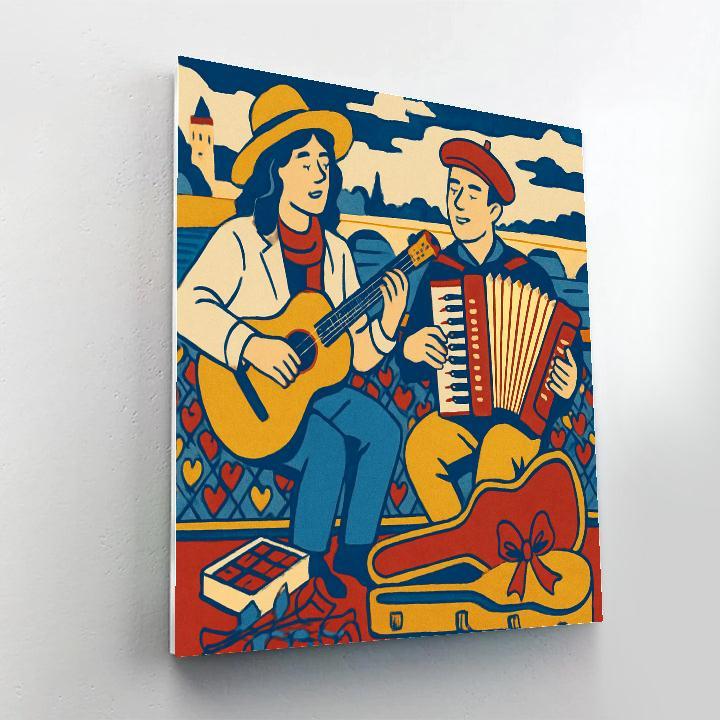 City Bridge Street Musicians Valentines Day Cadence paint by numbers