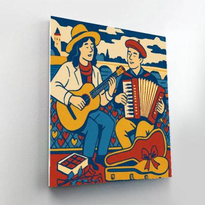 City Bridge Street Musicians Valentines Day Cadence paint by numbers