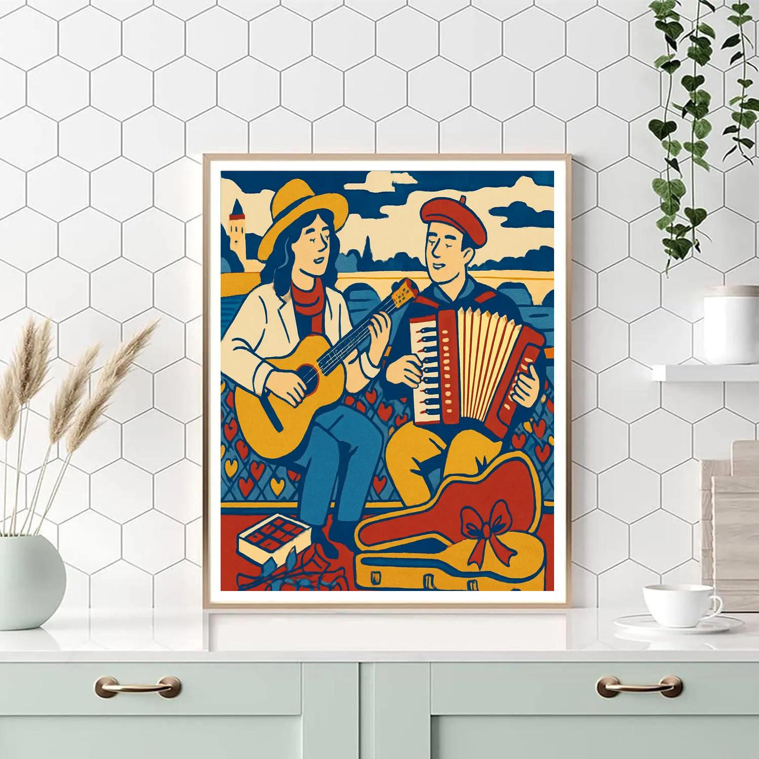 City Bridge Street Musicians Valentines Day Cadence paint by numbers