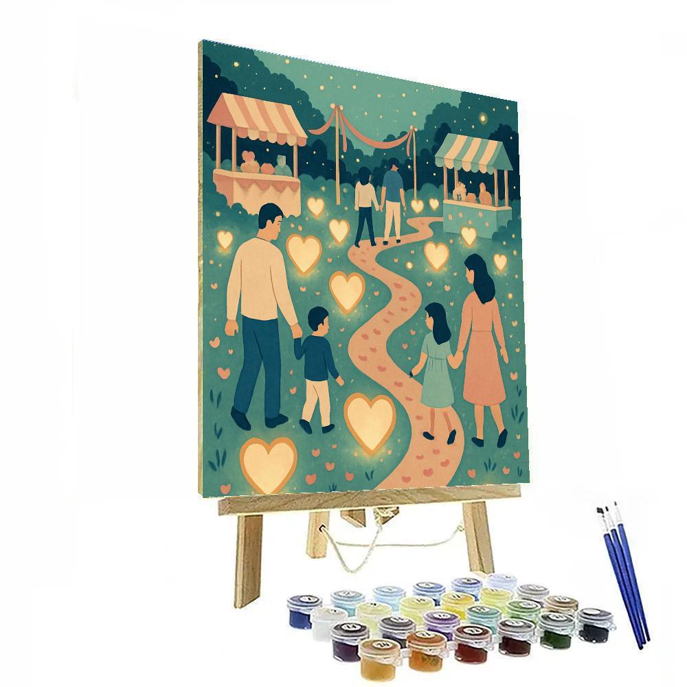 Valentines Day Marsh Lantern Meadow paint by number