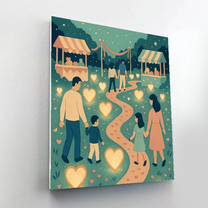 Valentines Day Marsh Lantern Meadow paint by number