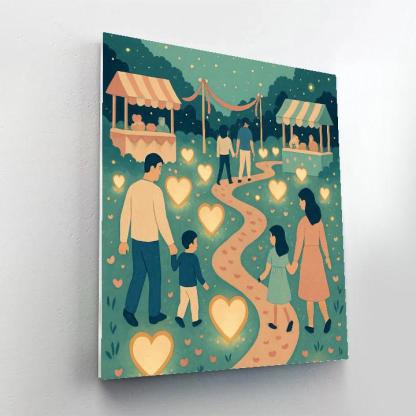 Valentines Day Marsh Lantern Meadow paint by number