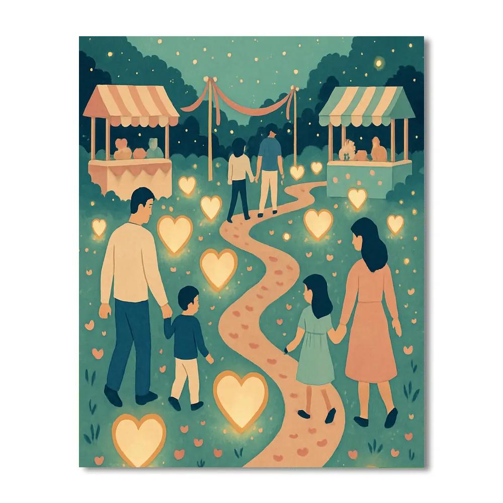 Valentines Day Marsh Lantern Meadow paint by number