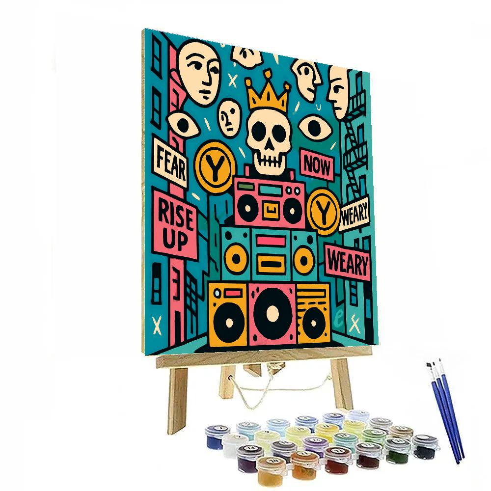 Neon Alley Reliquary With Basquiat Echoes Painting by numbers kit