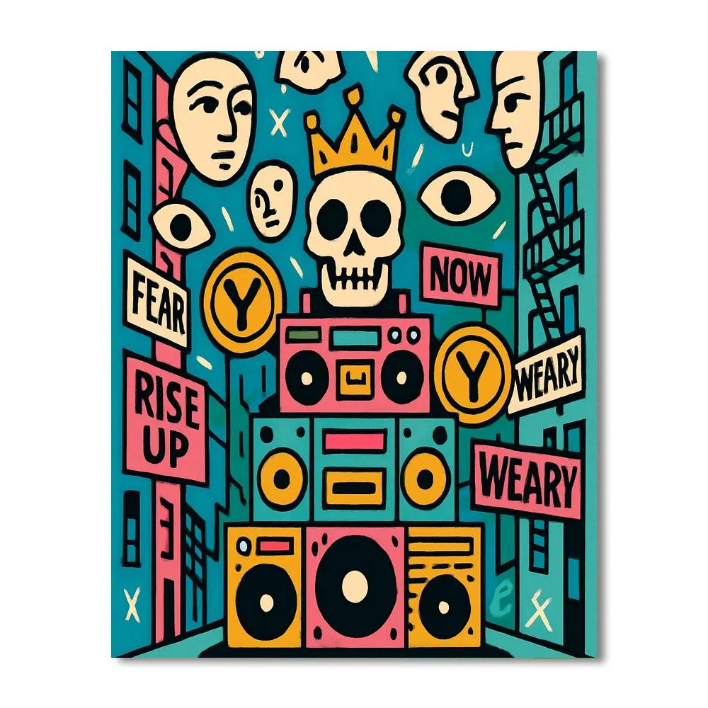 Neon Alley Reliquary With Basquiat Echoes Painting by numbers kit