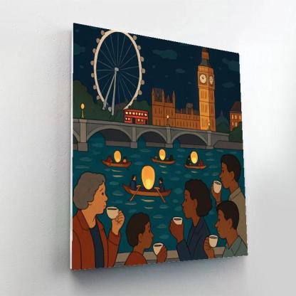 London Tide Lantern Regatta Number painting