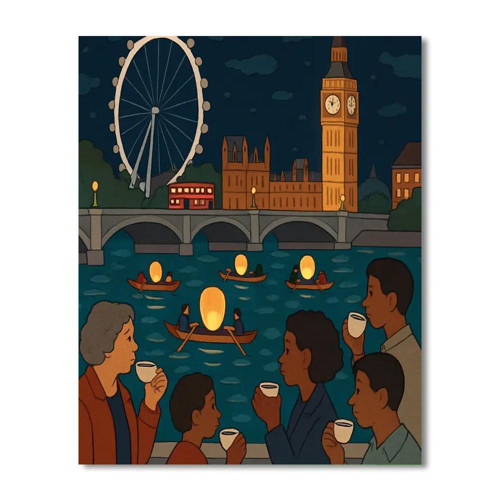 London Tide Lantern Regatta Number painting