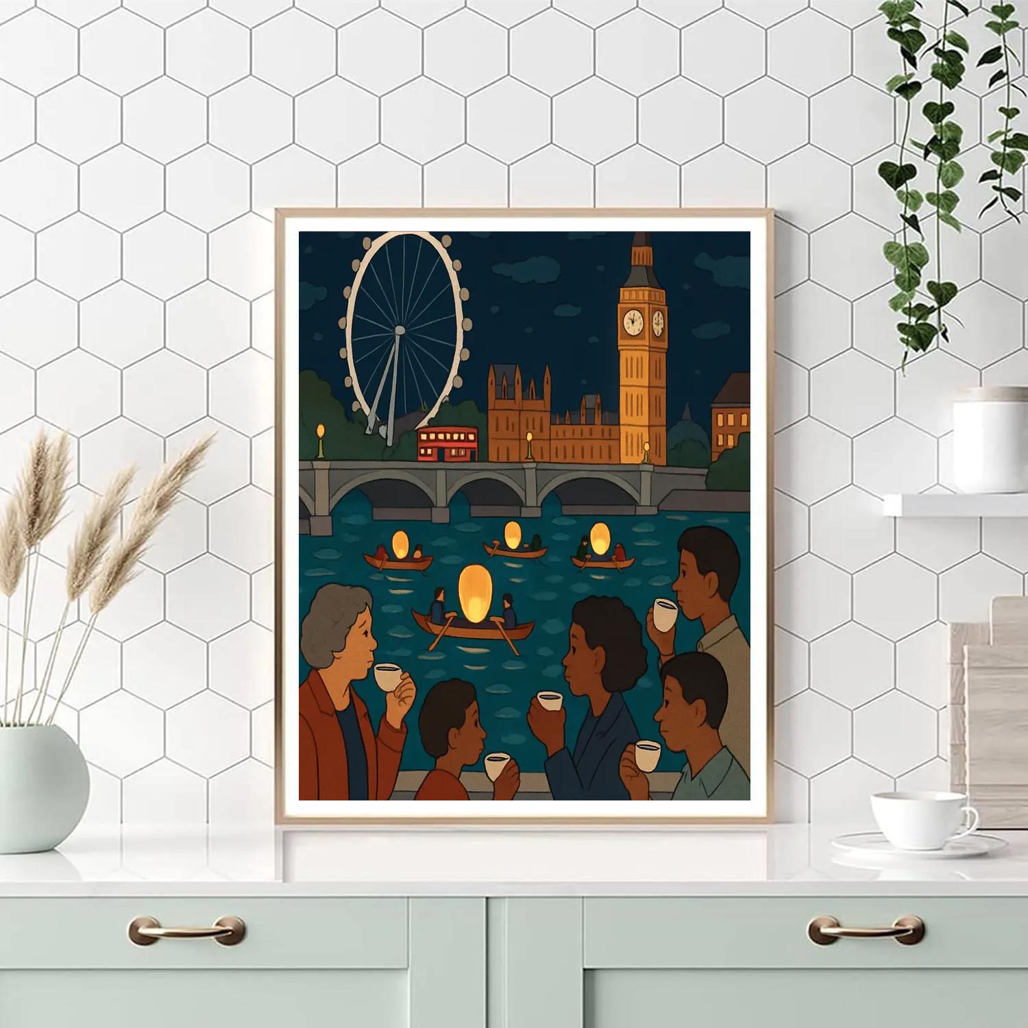London Tide Lantern Regatta Number painting
