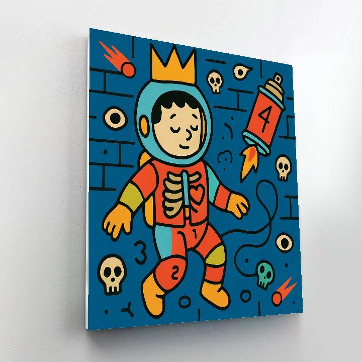 Basquiat Crowned Orbit Mural Paint by numbers art