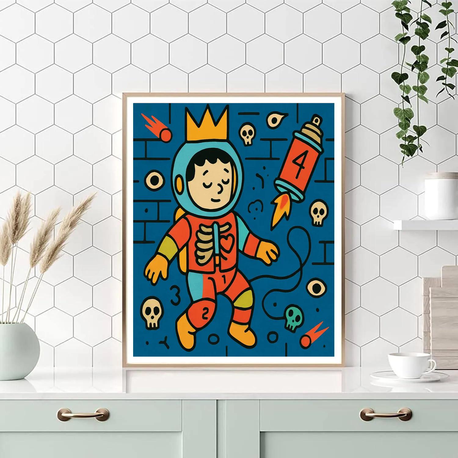 Basquiat Crowned Orbit Mural Paint by numbers art