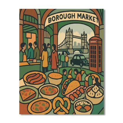 Street Food Tapestry Ending With London DIY paint by numbers