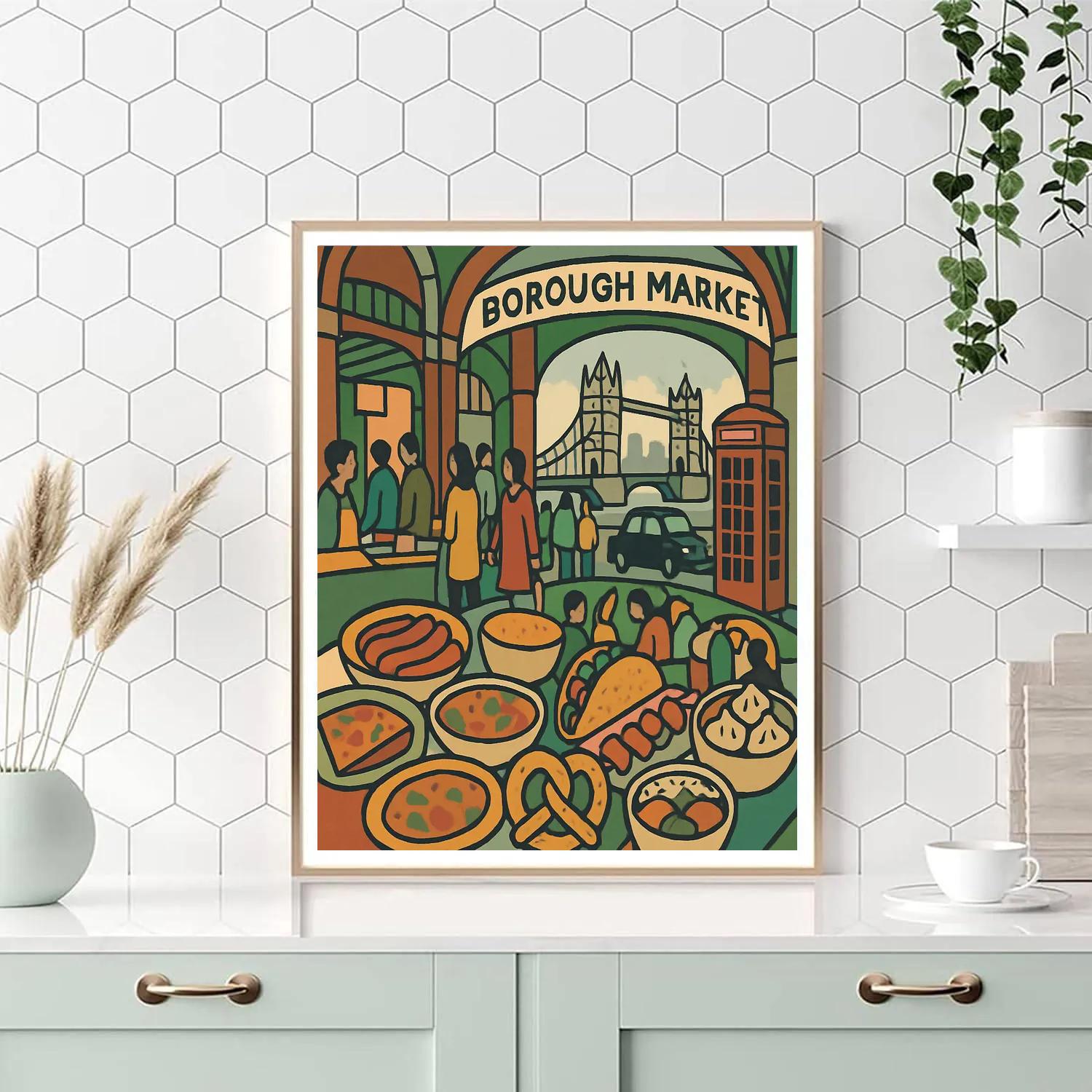 Street Food Tapestry Ending With London DIY paint by numbers