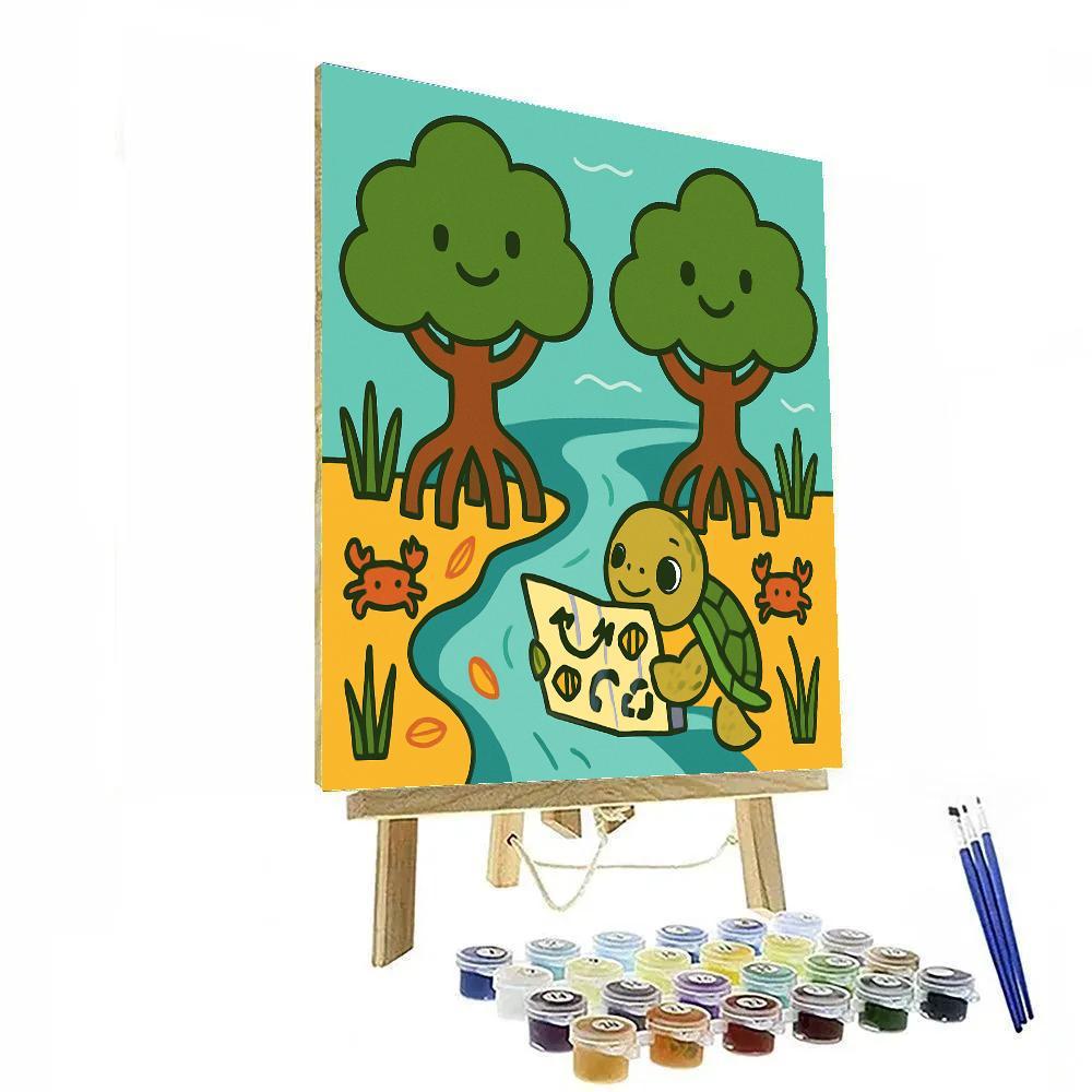 Mangrove Guardians And The Baby Sea Turtle Map Numbered painting kits