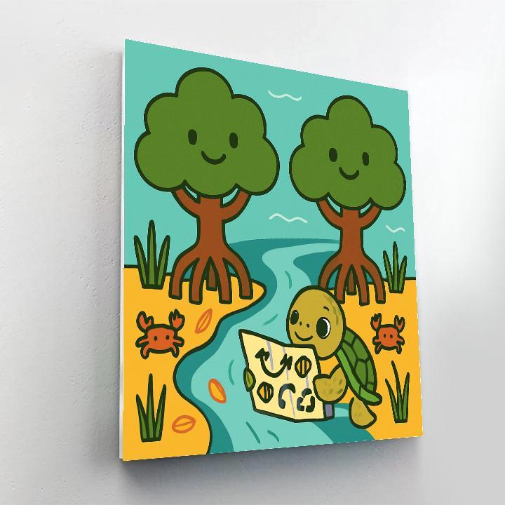 Mangrove Guardians And The Baby Sea Turtle Map Numbered painting kits