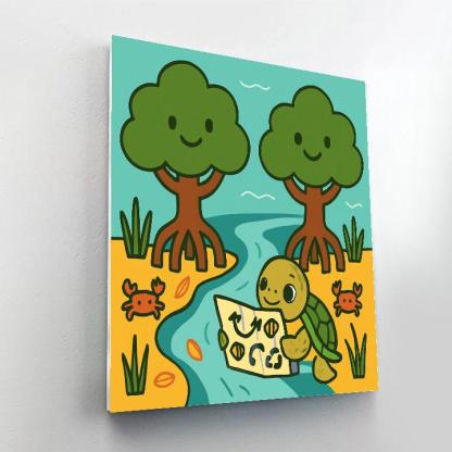 Mangrove Guardians And The Baby Sea Turtle Map Numbered painting kits
