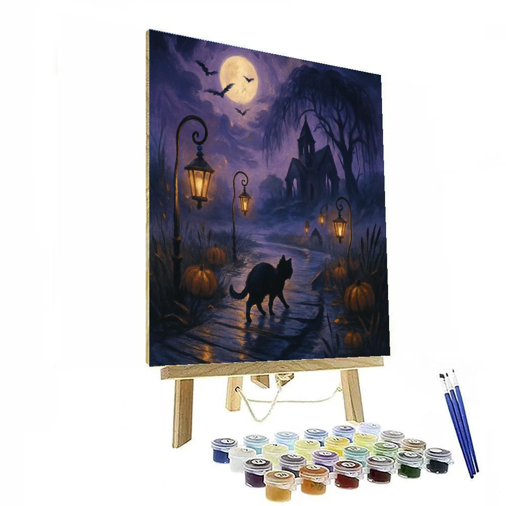 Lanterns Along The Whispering Bogway Painting by numbers kit