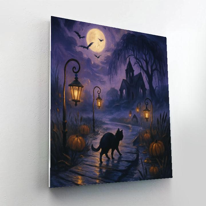 Lanterns Along The Whispering Bogway Painting by numbers kit
