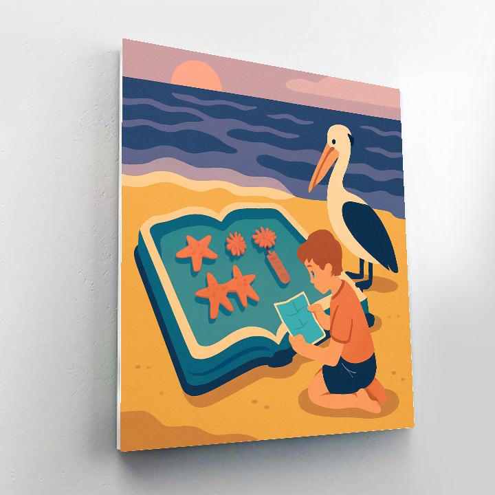 Tidepool Library At Beach Dusk paint by color