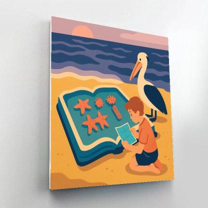 Tidepool Library At Beach Dusk paint by color