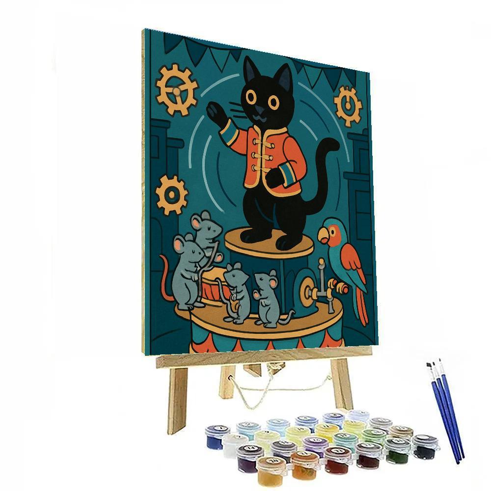 Clockwork Carousel Cat Parade paint by numbers