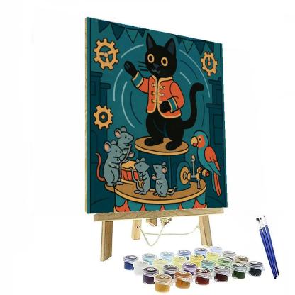 Clockwork Carousel Cat Parade paint by numbers