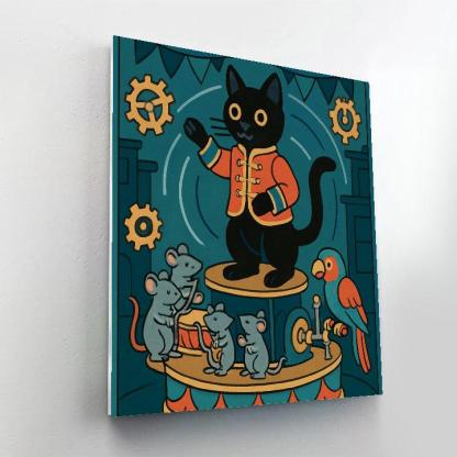 Clockwork Carousel Cat Parade paint by numbers