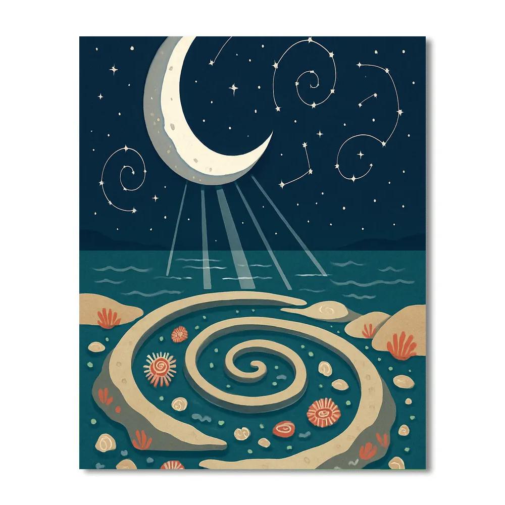Tide Garden Beneath The Moon Paint by numbers kits