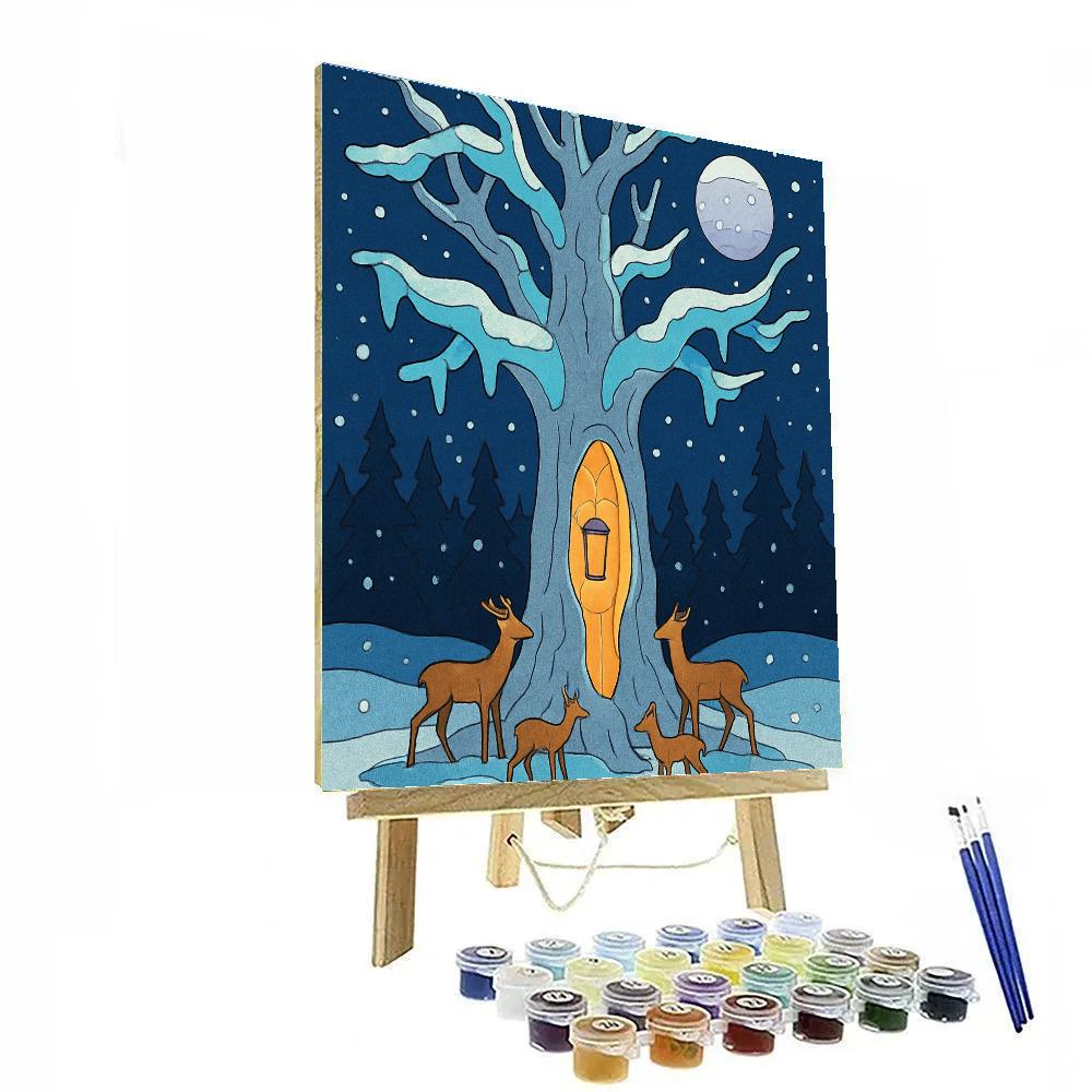 Lantern Grove Tree At Winter Solstice Number painting