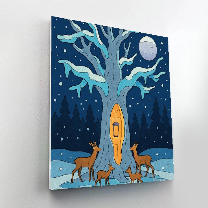 Lantern Grove Tree At Winter Solstice Number painting