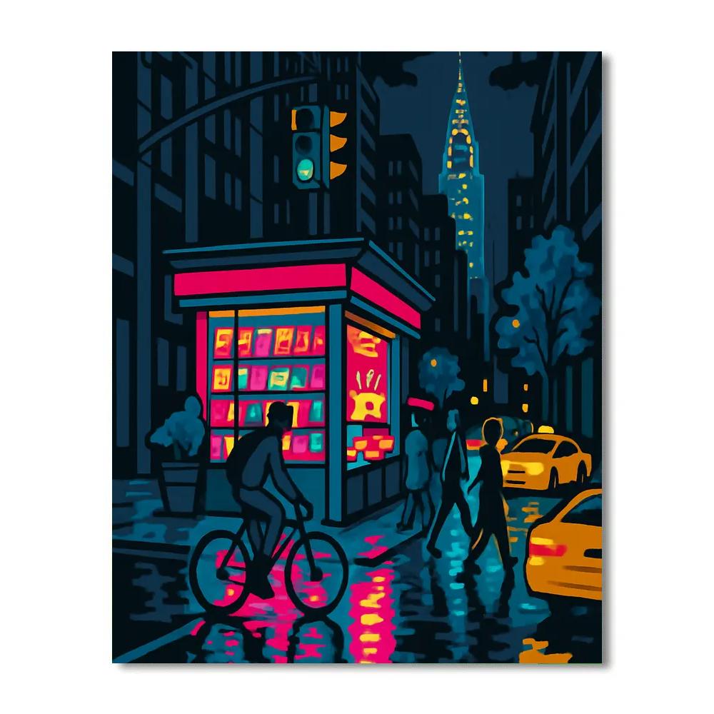 After Midnight New York Newsstand Glow painting number kit
