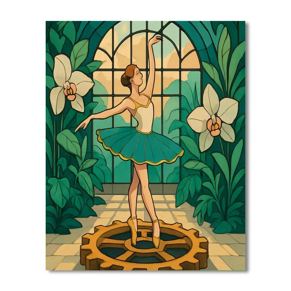 Clockwork Ballet In The Conservatory Atrium Numbered painting kits