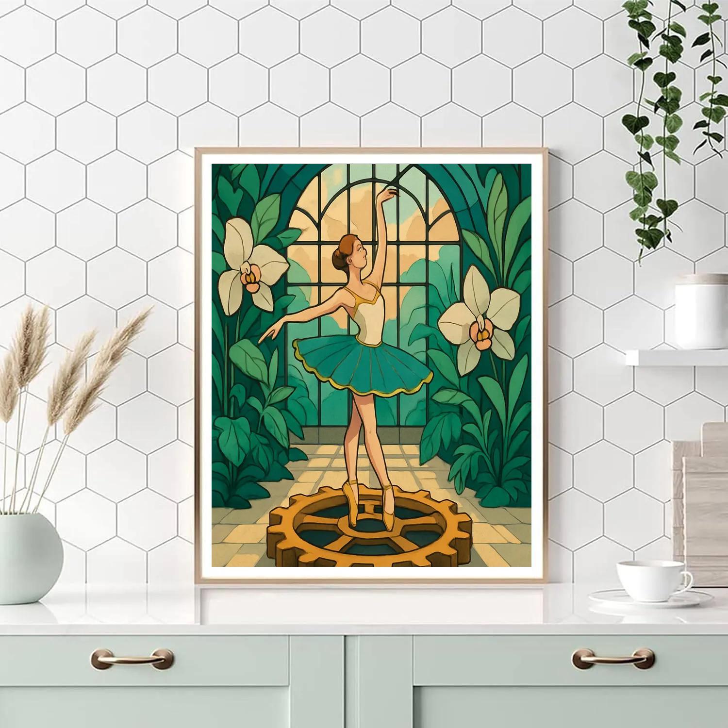 Clockwork Ballet In The Conservatory Atrium Numbered painting kits