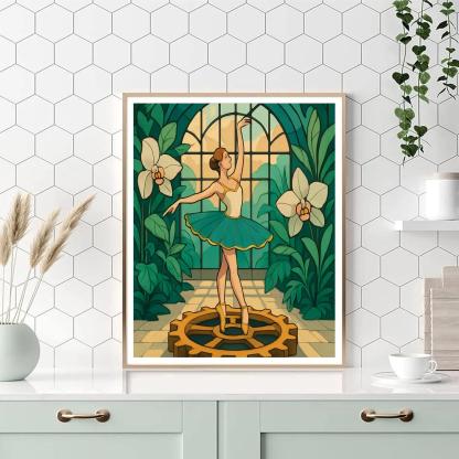 Clockwork Ballet In The Conservatory Atrium Numbered painting kits