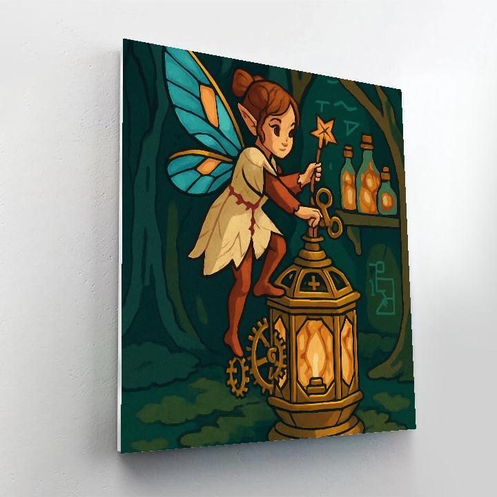Fairy Clockwork Lantern Keeper DIY paint by numbers