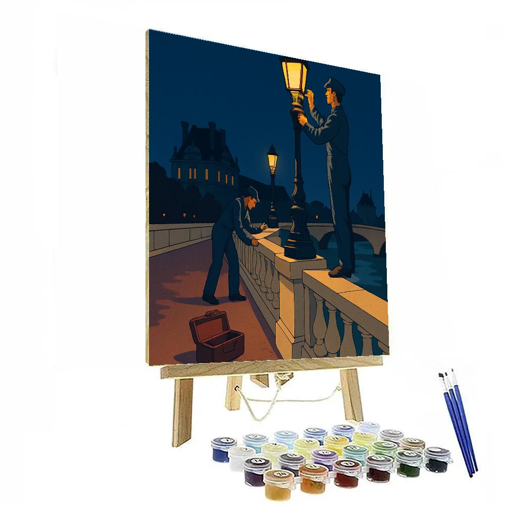 Paris Lantern Makers On The Pont Neuf Numbered painting kits