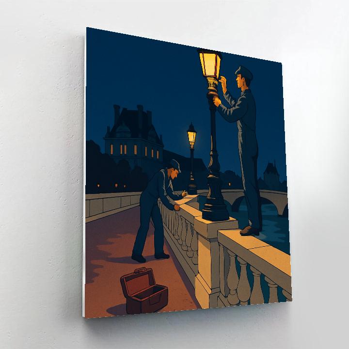Paris Lantern Makers On The Pont Neuf Numbered painting kits