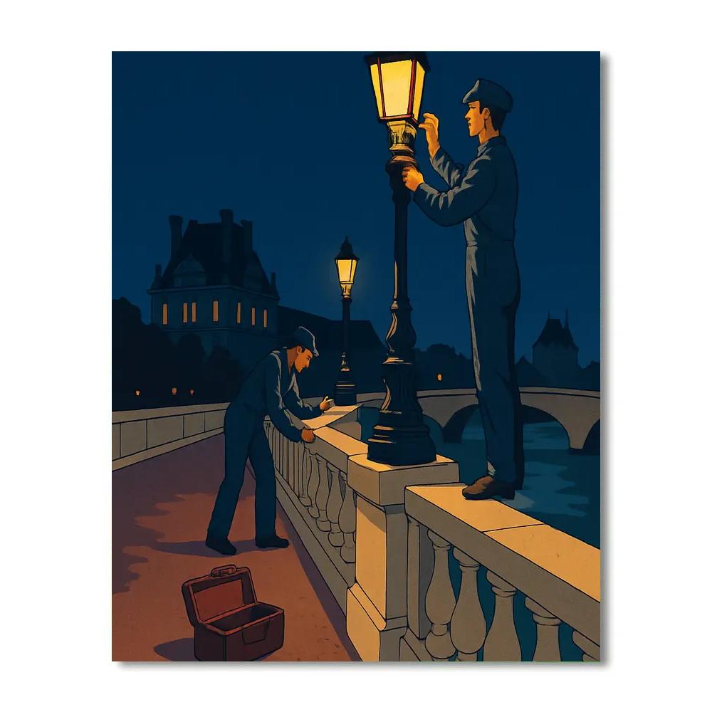 Paris Lantern Makers On The Pont Neuf Numbered painting kits