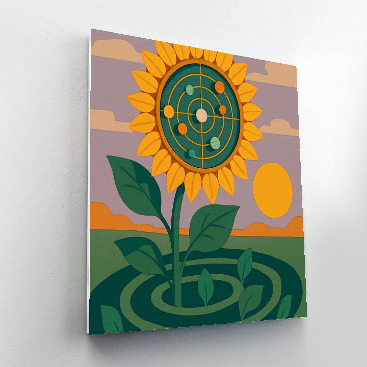 Clockwork Sunflower Orrery Garden paint by numbers