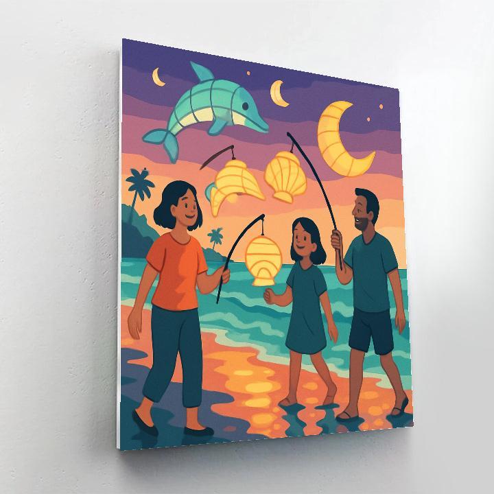 Beach Lantern Parade paint by numbers