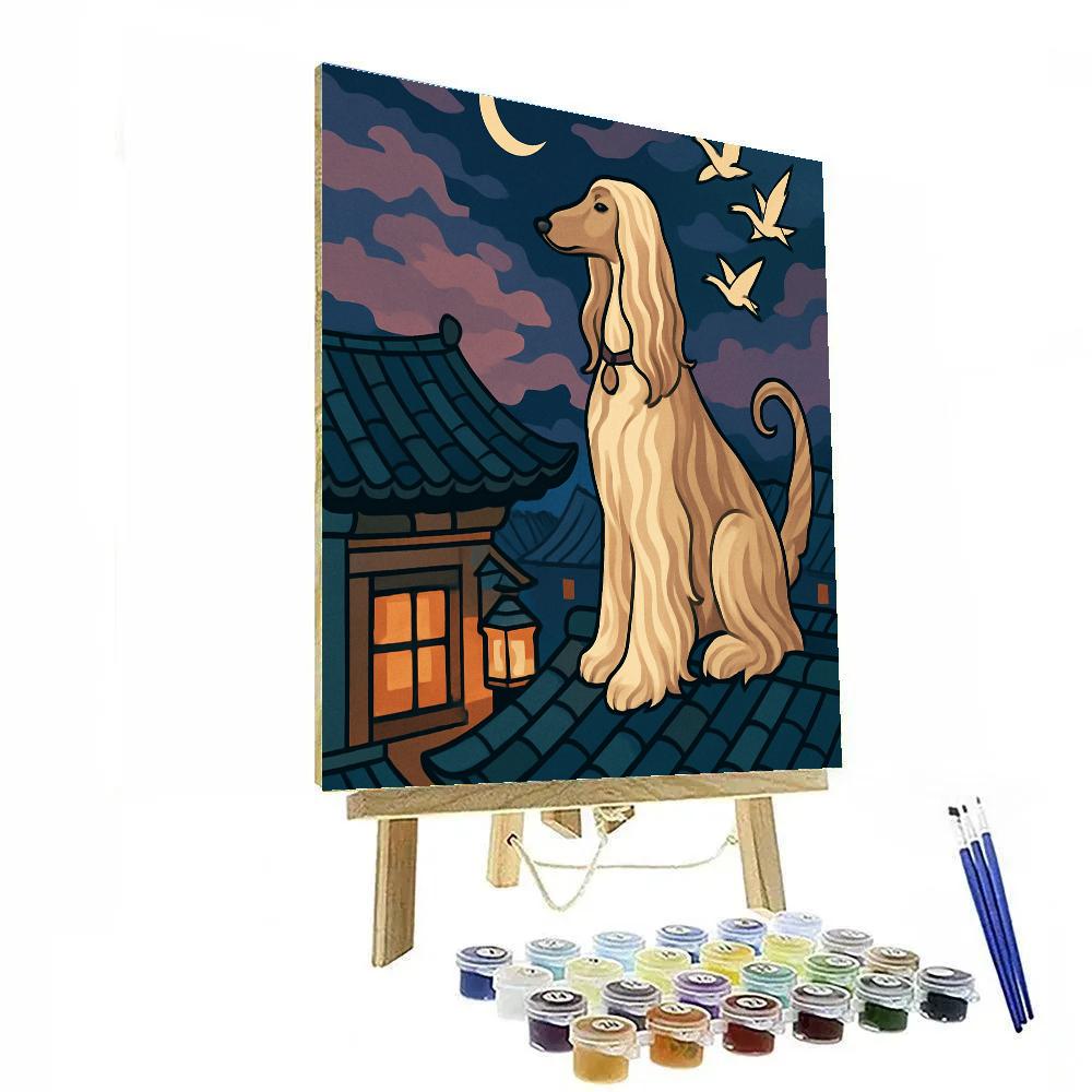 Teahouse Rooftop With Dog Lookout DIY paint by numbers