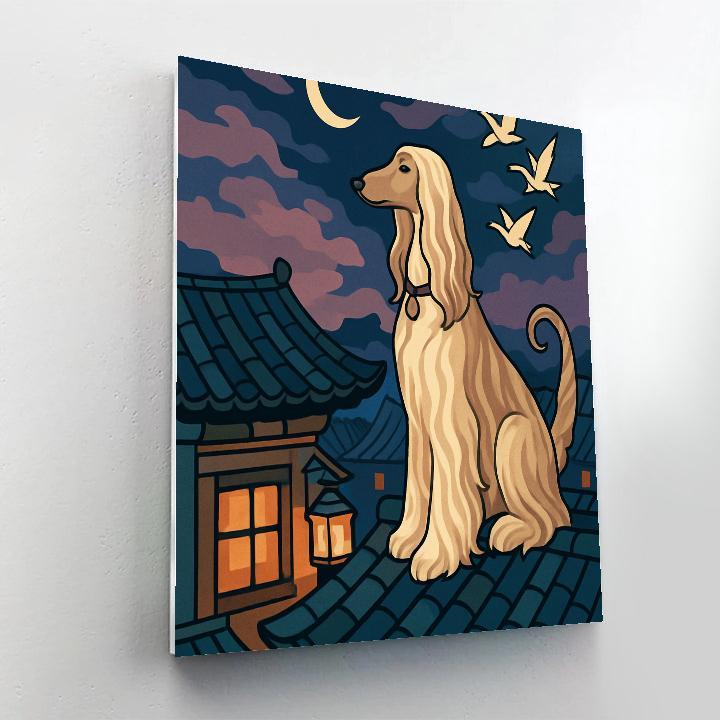 Teahouse Rooftop With Dog Lookout DIY paint by numbers