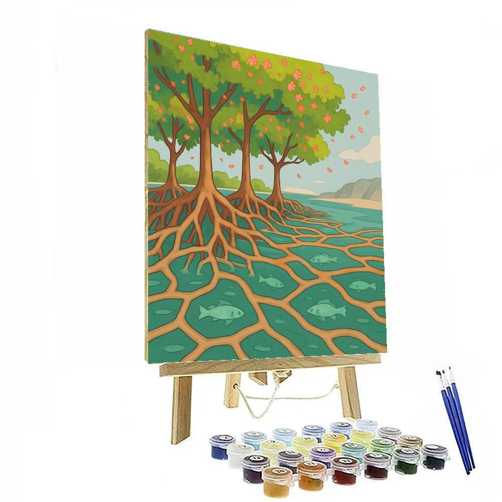 Mangrove With Floating Tree Root Maps DIY paint by numbers