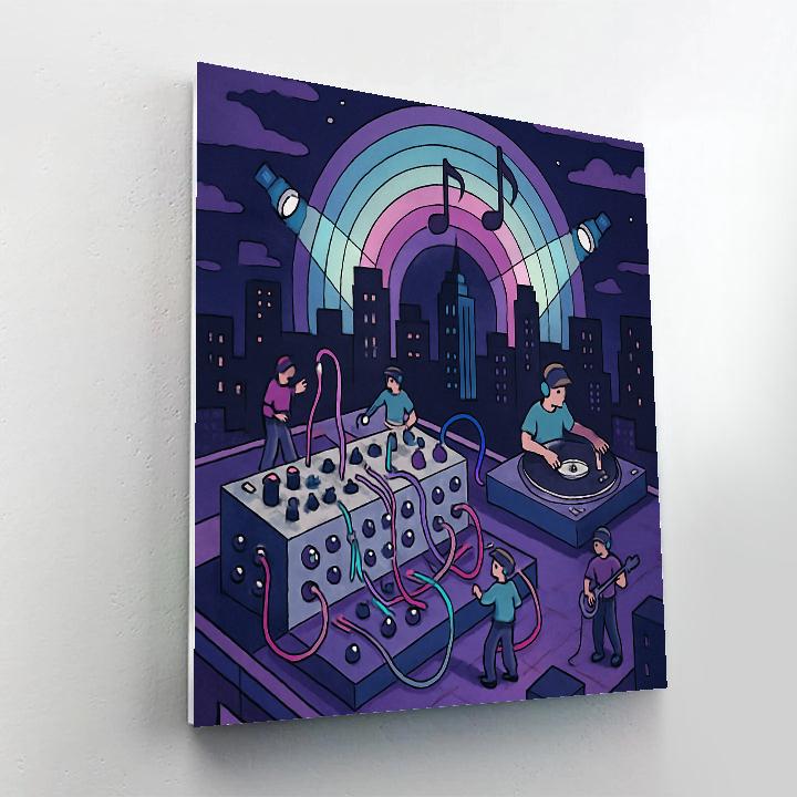 Skyline Jam Session With Music Pulse Paint by numbers kits
