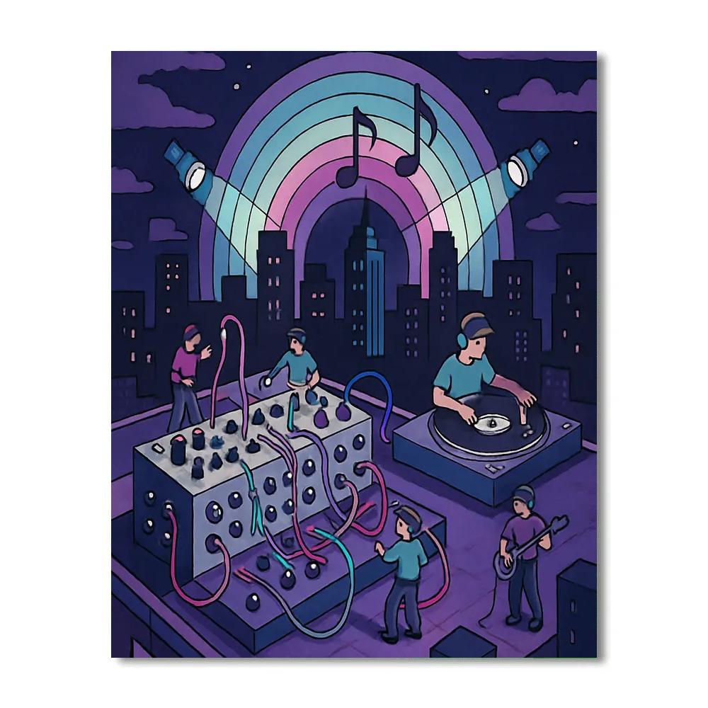 Skyline Jam Session With Music Pulse Paint by numbers kits