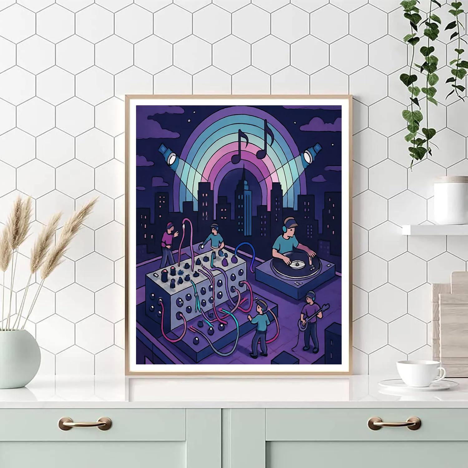 Skyline Jam Session With Music Pulse Paint by numbers kits