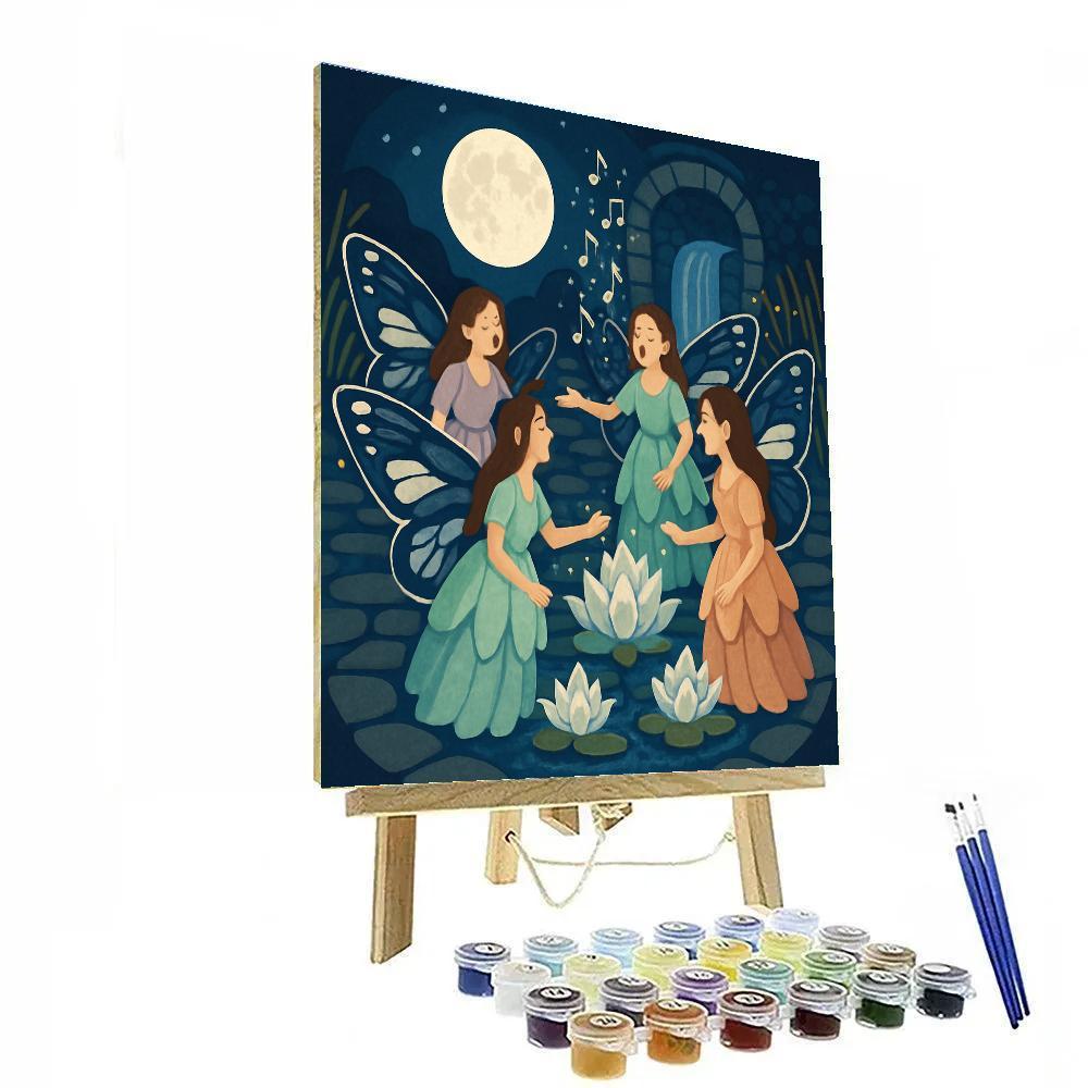 Riverstone Courtyard With Fairy Choir Painting by numbers kit