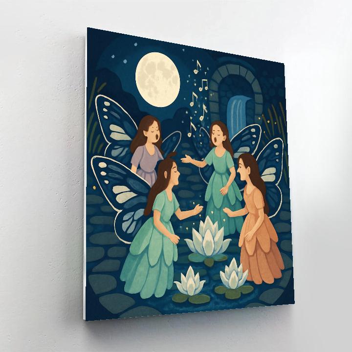 Riverstone Courtyard With Fairy Choir Painting by numbers kit